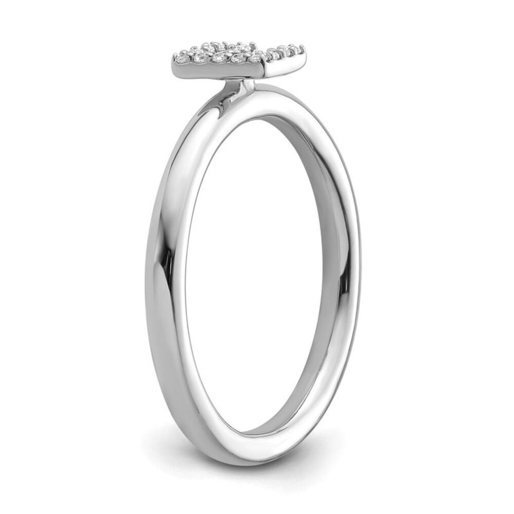 Kazi Luxury 14k White Gold Stackable Diamond Init… - image 6